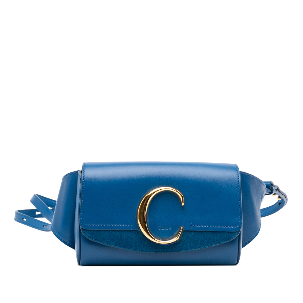 Pre-Loved Chloé Calfskin and Suede C Belt Bag